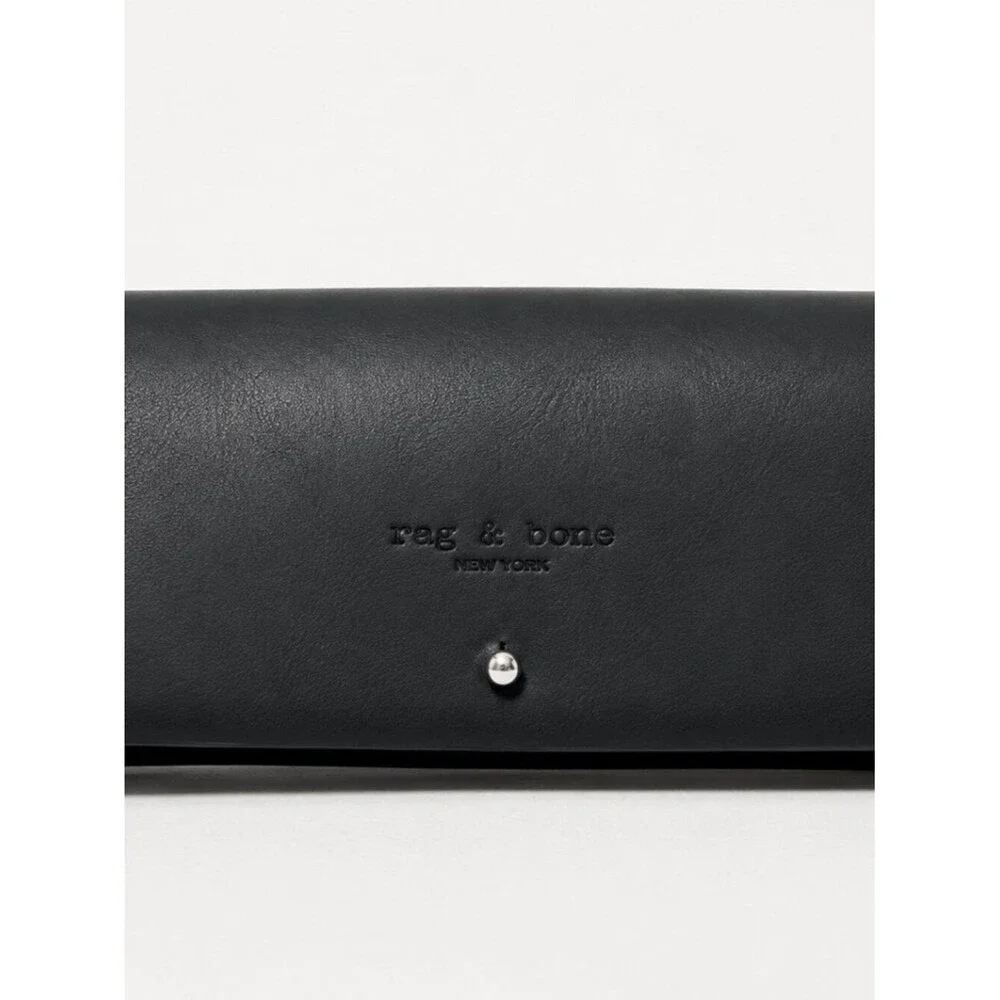Rag & Bone New York Black Eyeglass Sunglasses Case Faux Leather Minimalist